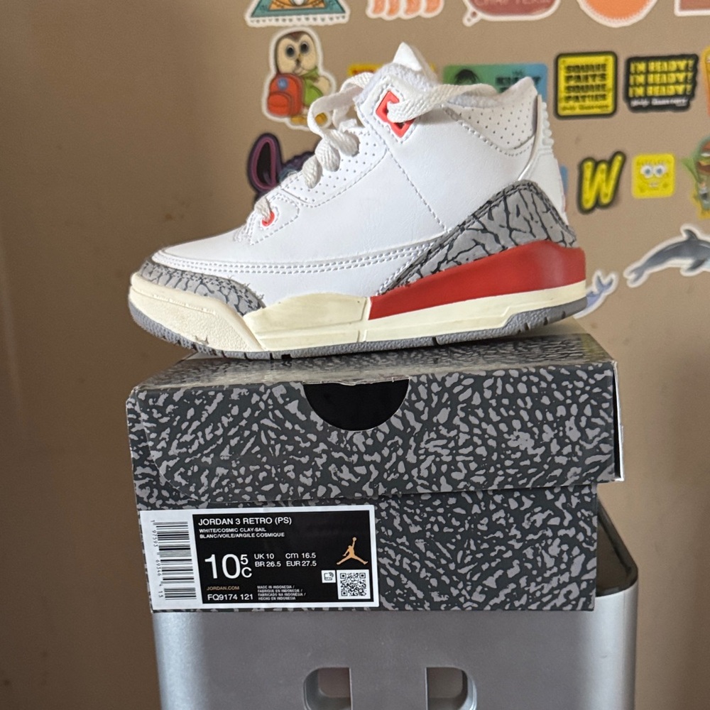 Jordan 3 Retro PS White Red Sneakers